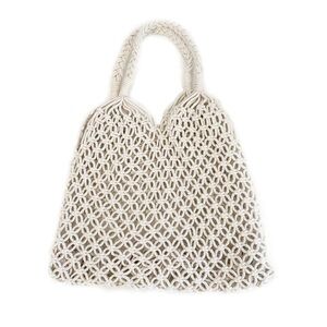 Elegant Braided Lightweight Beach Boho Tote Macrame Handbag